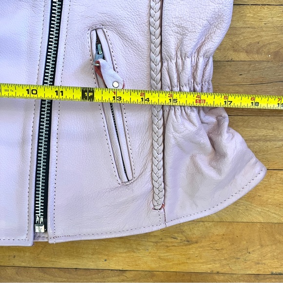 SCREAMING EAGLE Pink Leather Cinched Waist Jacket - Removable Liner - XL - Picture 9 of 12